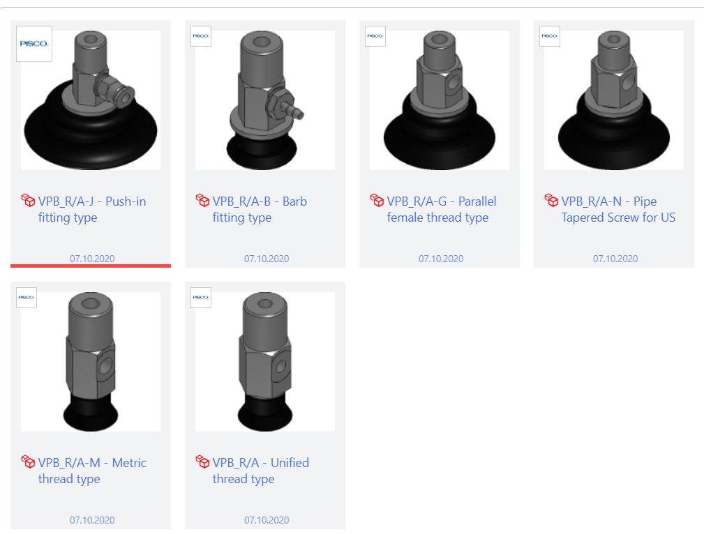 Pisco đầu hút chân không VPB